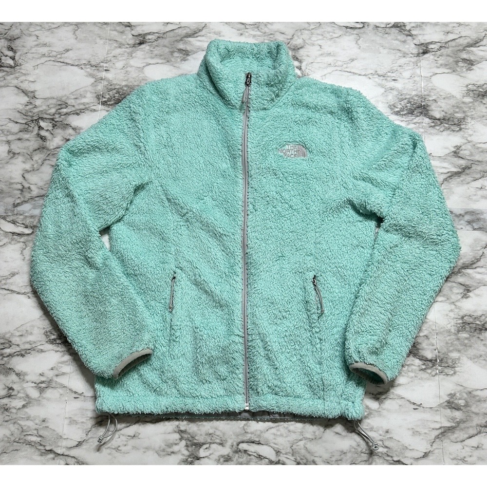The North Face Sherpa‎ Women's Sweater Size S Green Turquoise Fleece Full Zip